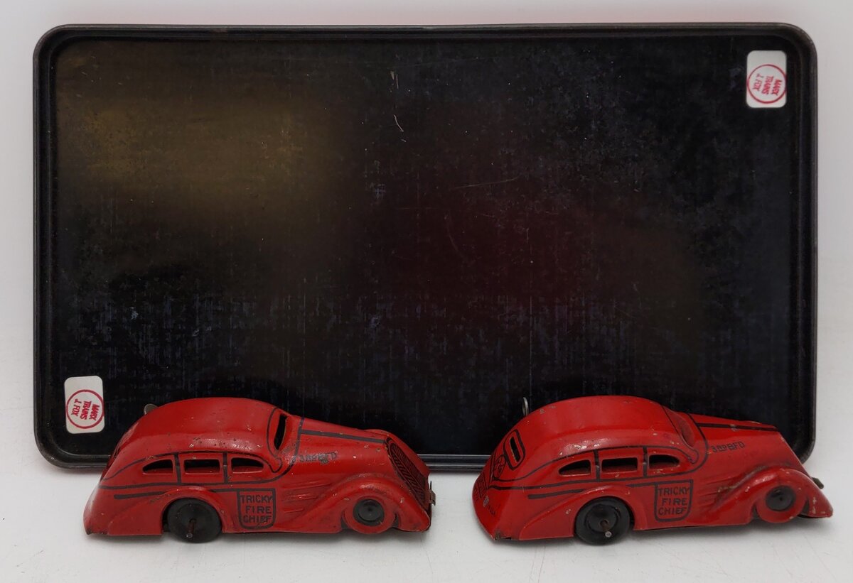 Marx Vintage Tricky Fire Chief Where's the Fire Wind Up Car Toy VG