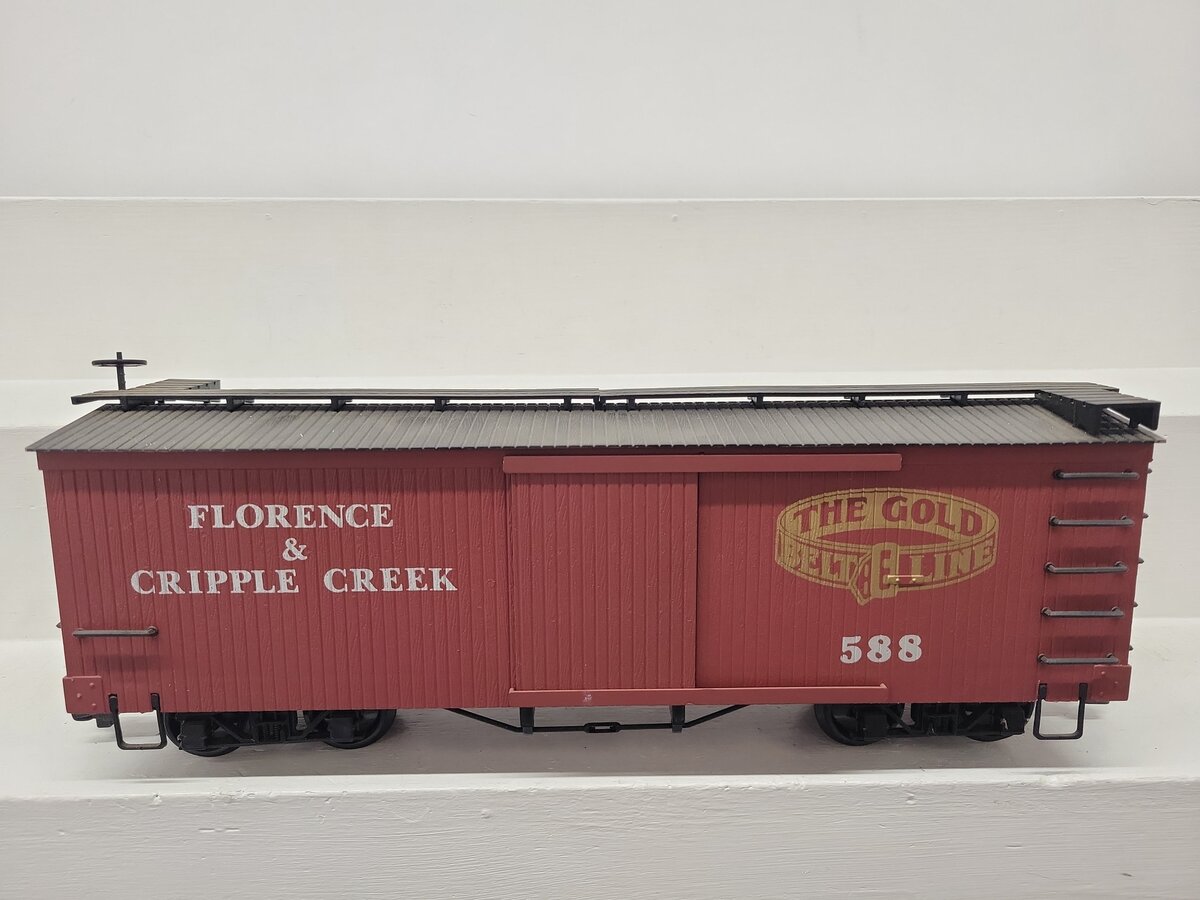 Bachmann 95344 G Scale Florence & Cripple Creek 20' Boxcar #588 EX