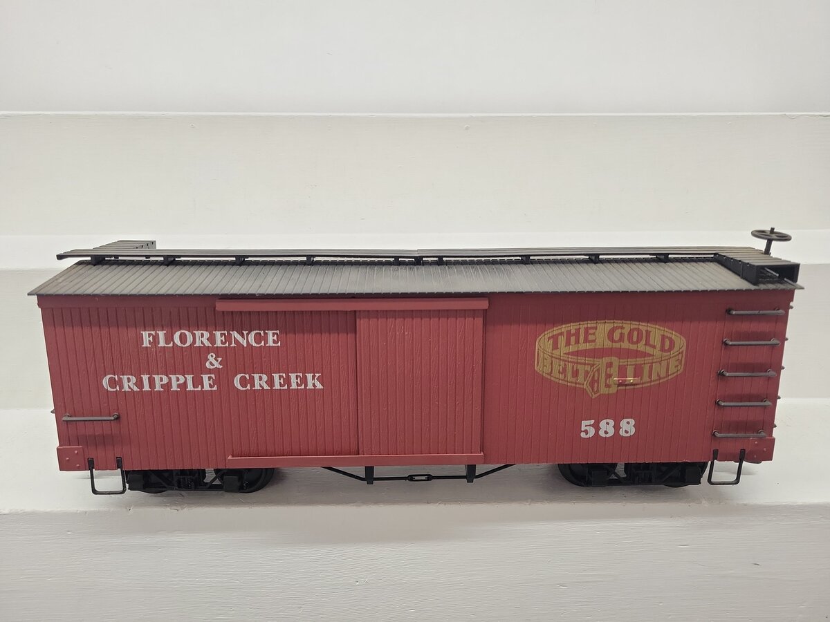 Bachmann 95344 G Scale Florence & Cripple Creek 20' Boxcar #588 EX