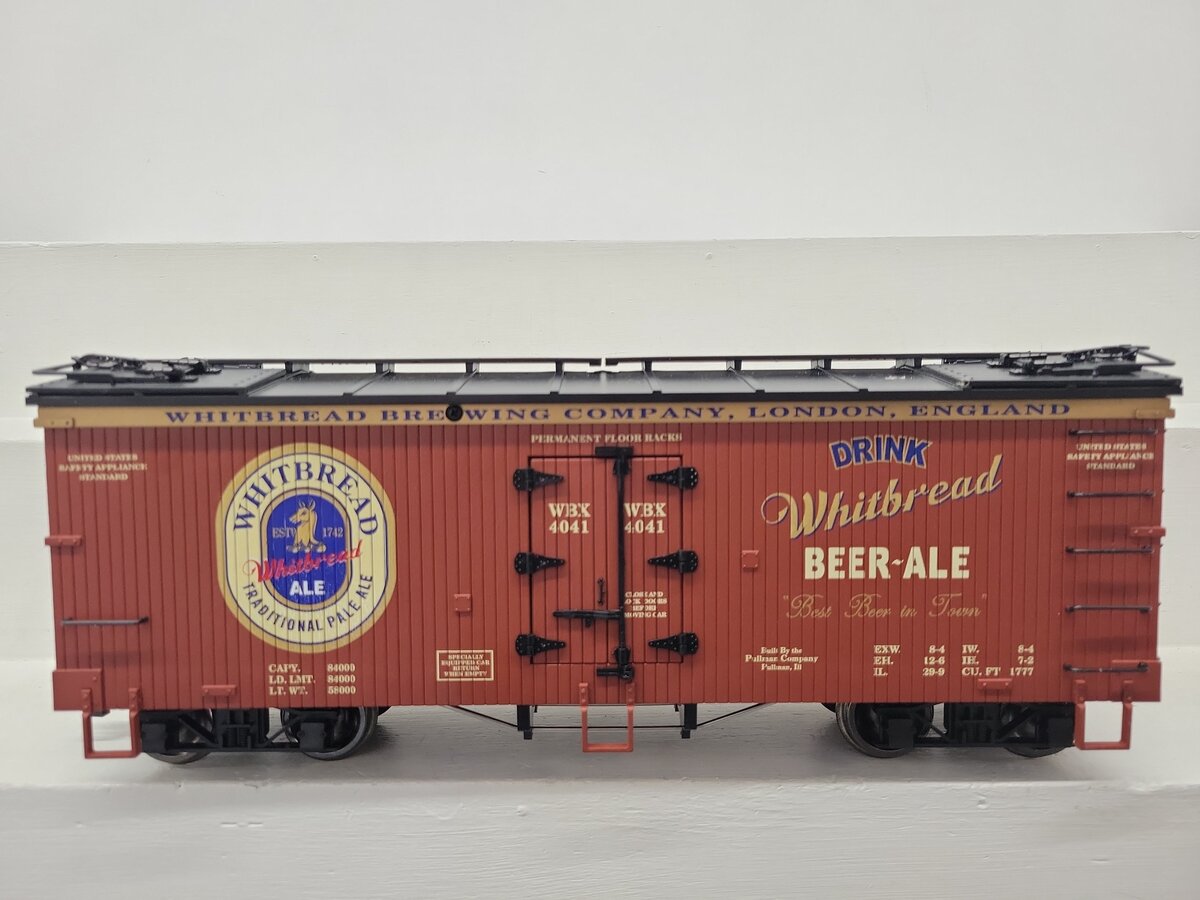 USA Trains 16398 G Scale Whitebread Pale Ale Refrigerator Car EX