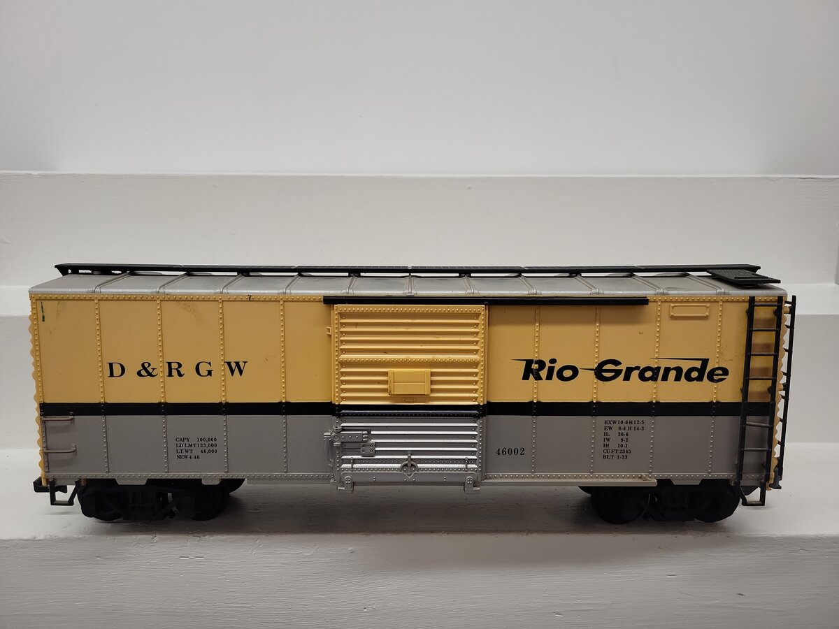 Aristo-Craft 46002 G Rio Grande Boxcar #46002 w/Plastic Wheels VG