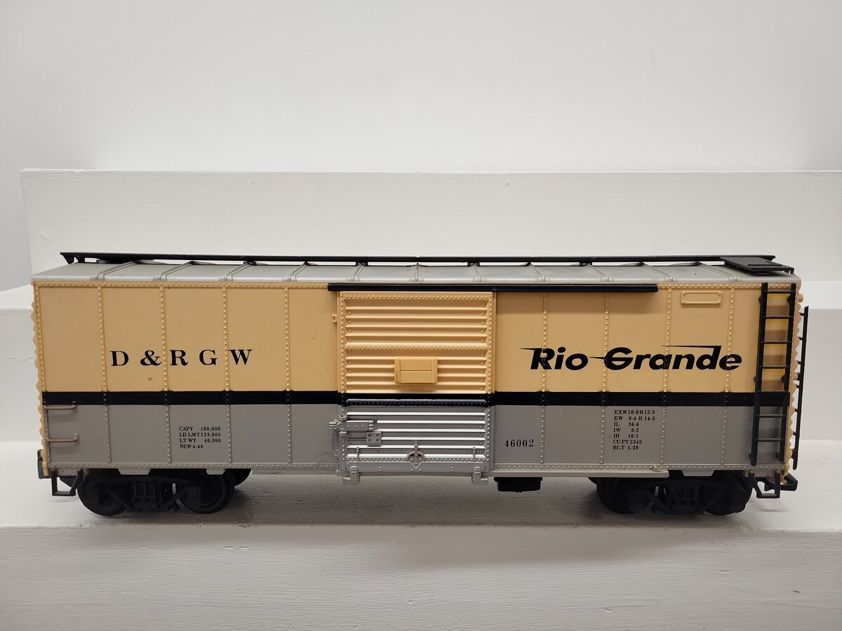 Aristo-Craft 46002 G Rio Grande Boxcar #46002 w/Plastic Wheels VG