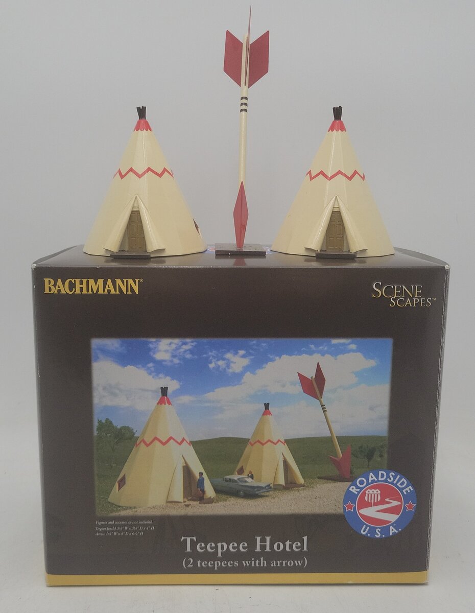 Bachmann 35205 HO Teepee Hotel 2 Teepees w/Arrow Built Up EX/Box