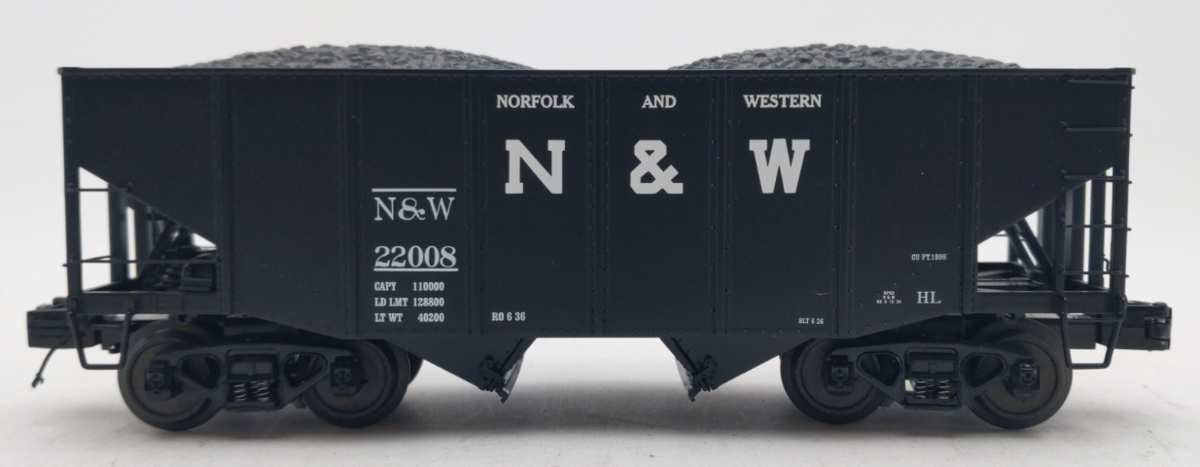 MTH 20-97189 O Norfolk & Western 2-Bay Fish Belly Hopper #22008 LN