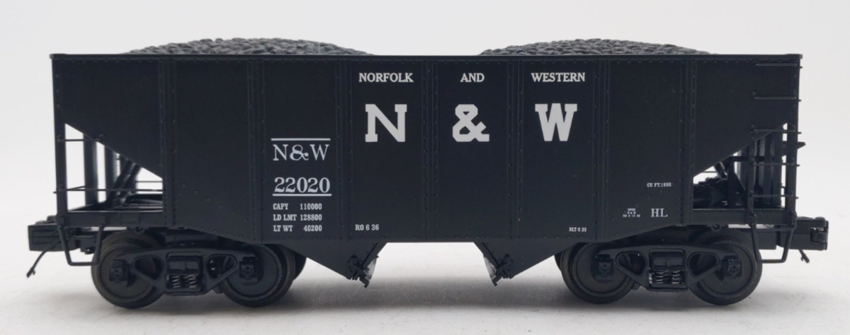 MTH 20-97189 O Norfolk & Western 2-Bay Fish Belly Hopper #22020 LN