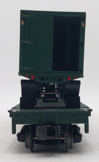 MTH 20-98599 O Gauge Railway Express Agency Flat Car #23089 w/ 2 PUP Trailers EX