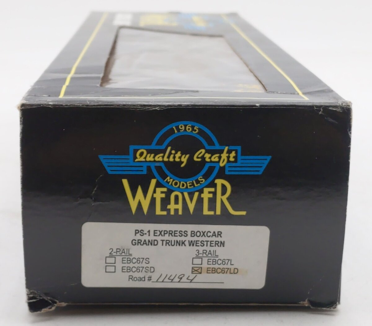 Weaver EBC67LD O Gauge Grand Trunk Western Boxcar #11493 (3 Rail) EX/Box