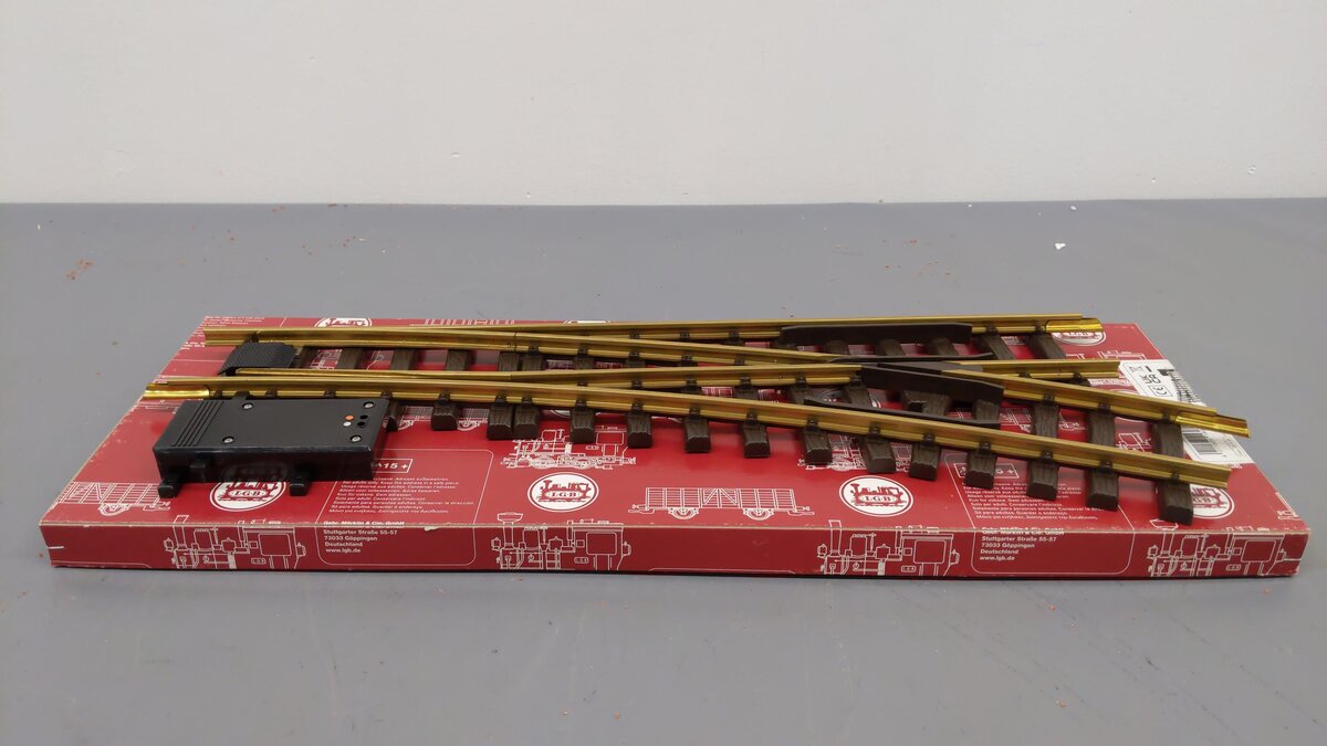 LGB 16050 G 22.5° R3 Right Hand Electric Curved Switch Turnout EX/Box