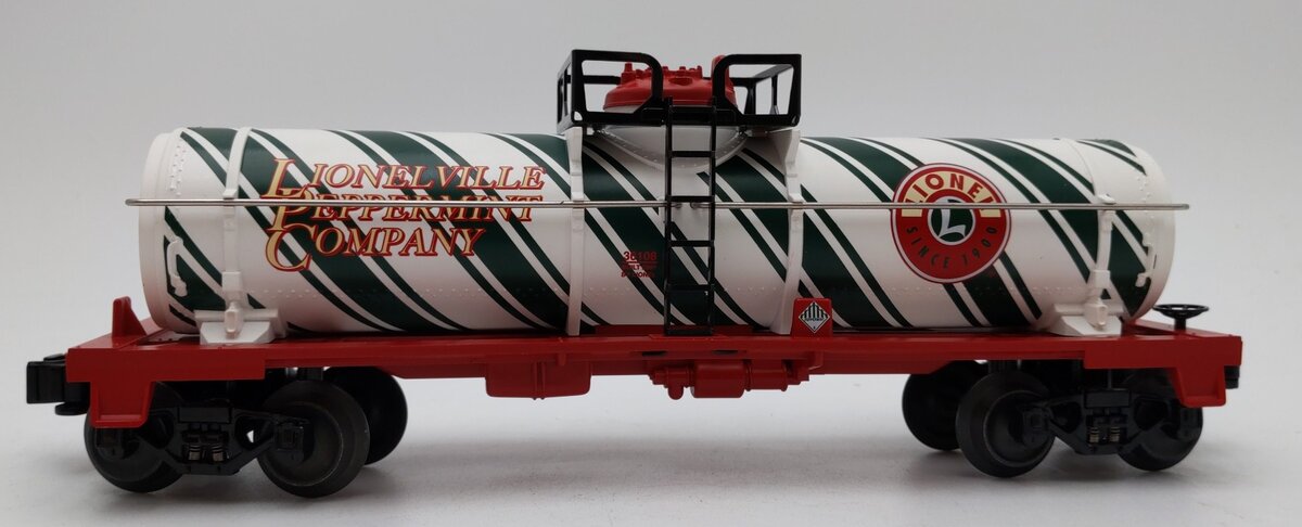 Lionel 6-36108 O Gauge Candy Cane Single Dome Tank Car LN/Box