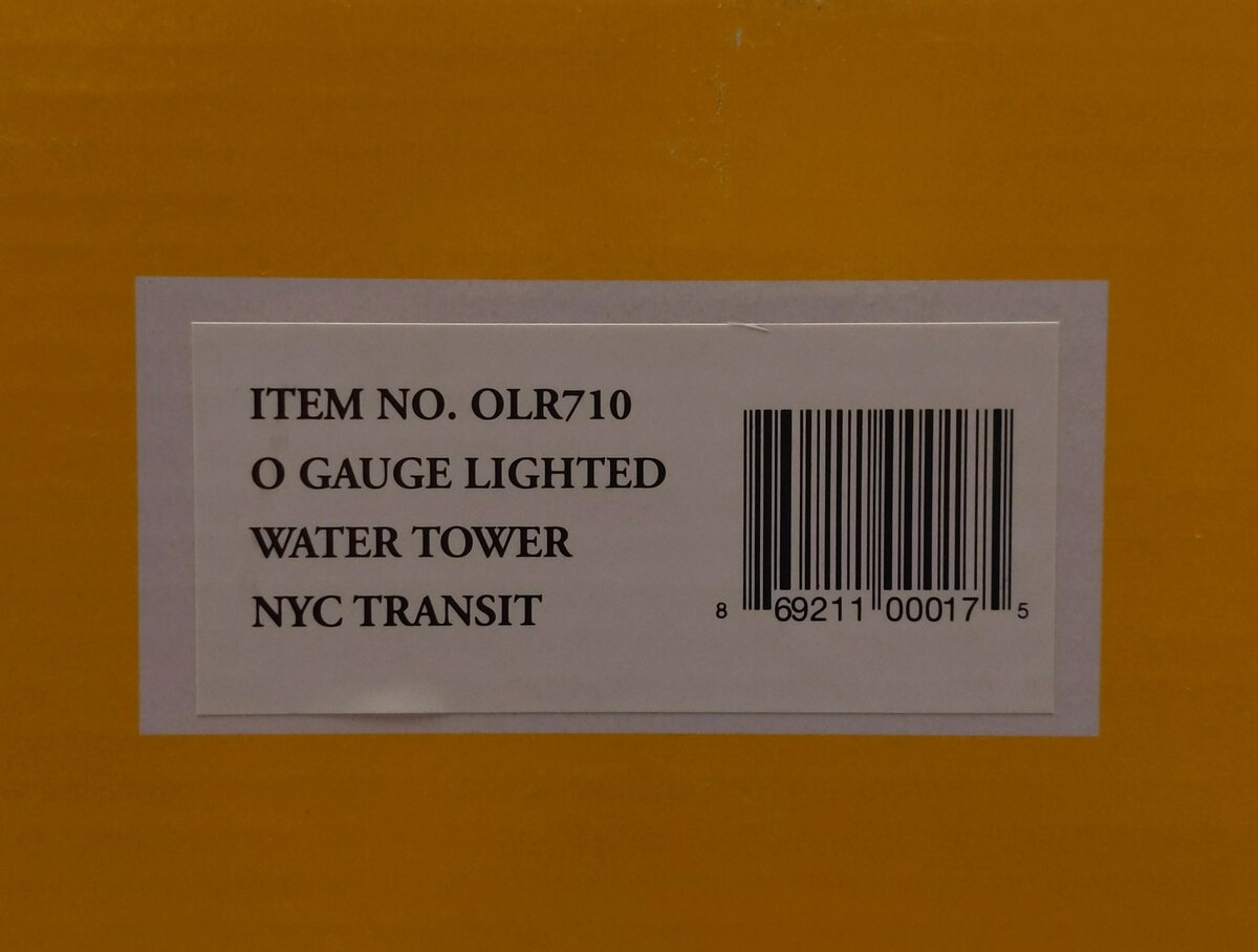 O-Line OLR710 O Gauge Lighted New York City Transit Water Tower EX/Box