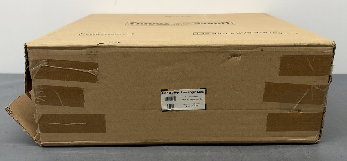 MTH 11-40027 St. Gauge Two-Tone Brown State Passenger 3 Car Set EX/Box