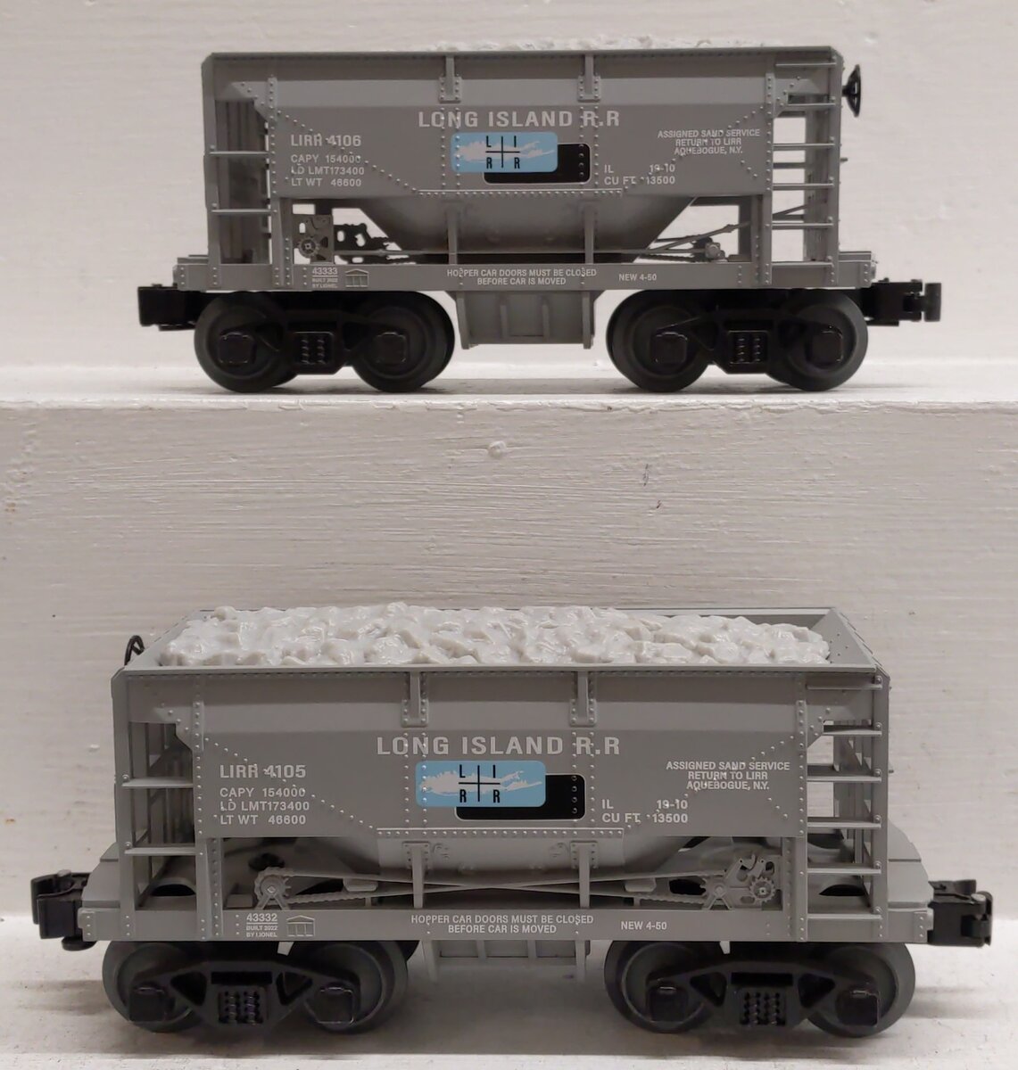 Lionel O Gauge Long Island Railroad Hopper Ore Cars: 4105 and 4105 [2] LN
