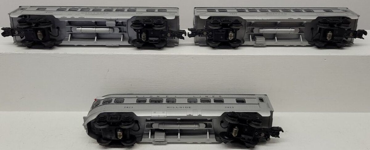 Lionel Vintage O Lionel Lines Illuminated Passenger Cars 2421, 2422, 2423 [3] VG