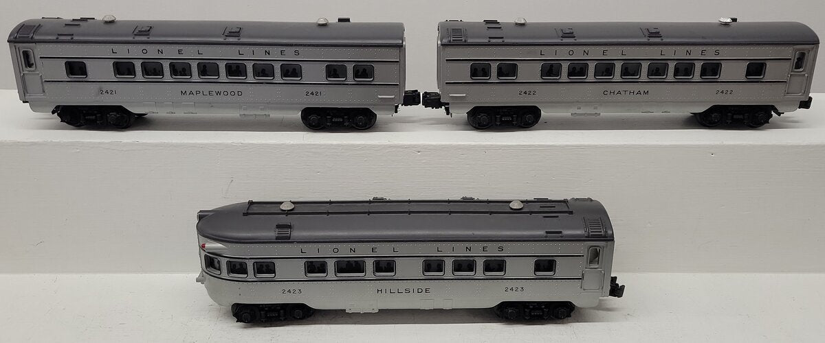 Lionel Vintage O Lionel Lines Illuminated Passenger Cars 2421, 2422, 2423 [3] VG
