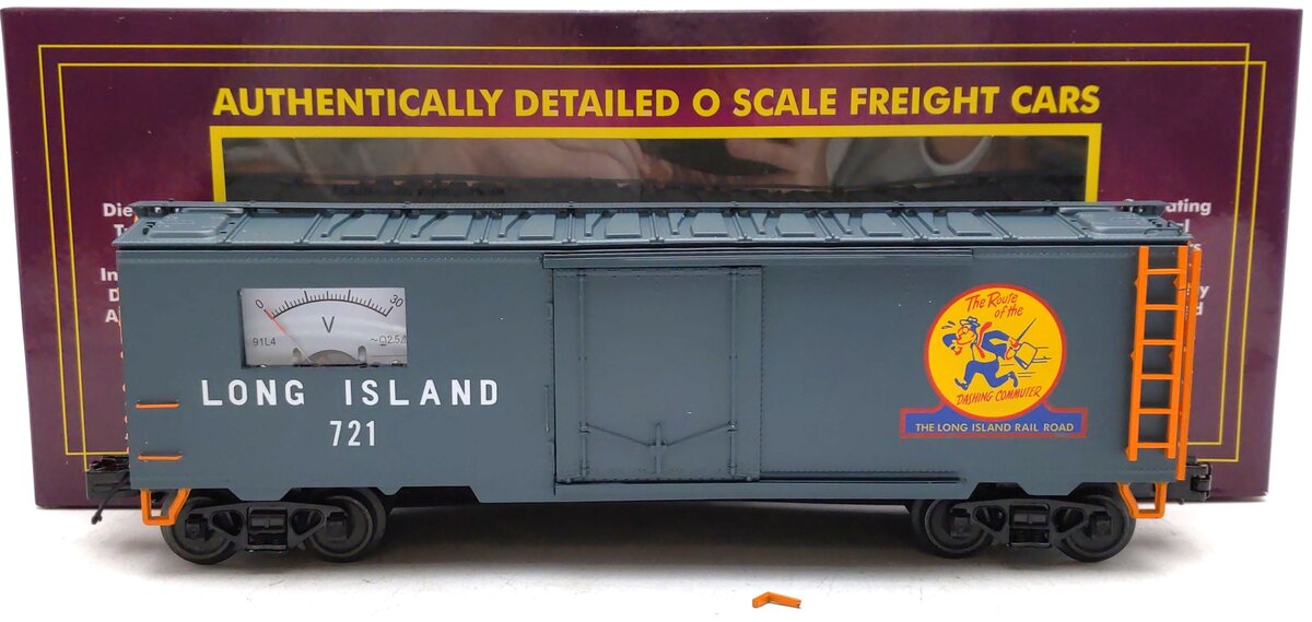 MTH 20-94745 O Gauge Long Island 40' Steel Sided Power Meter Car #721 EX/Box