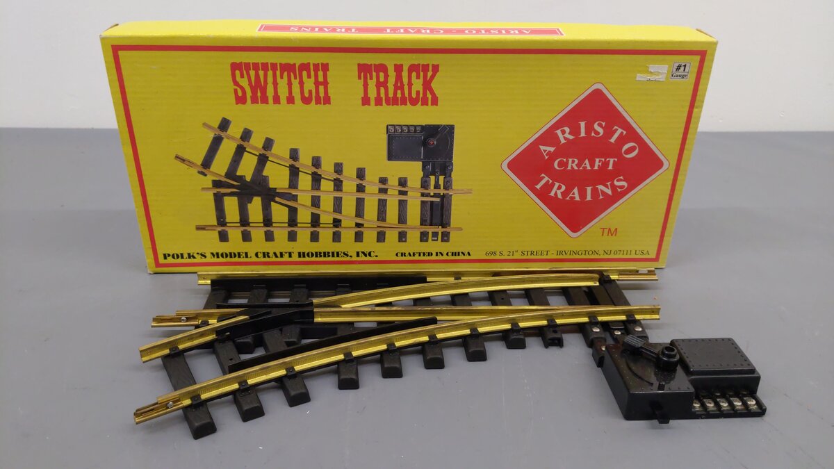 Aristo-Craft 11215 G Euro Brass Left Hand Remote Switch Turnout EX/Box