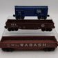 Lionel O Gauge Assorted Freight Cars: 6-16309, 6-26379, and 6-16201 [3] VG