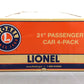 Lionel 1927010 O Gauge Santa Fe 21" Passenger Cars (Set of 4) EX/Box
