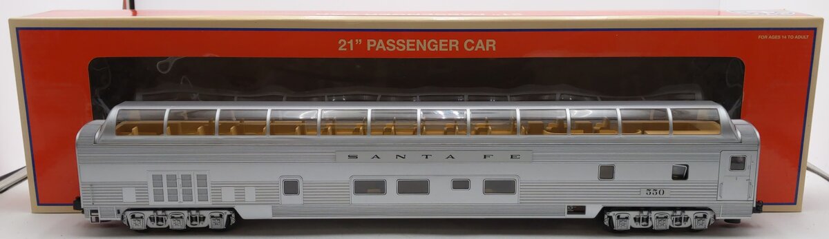 Lionel 1927030 O Gauge Santa Fe 21 Stationsounds Diner Dome #550 EX/Box