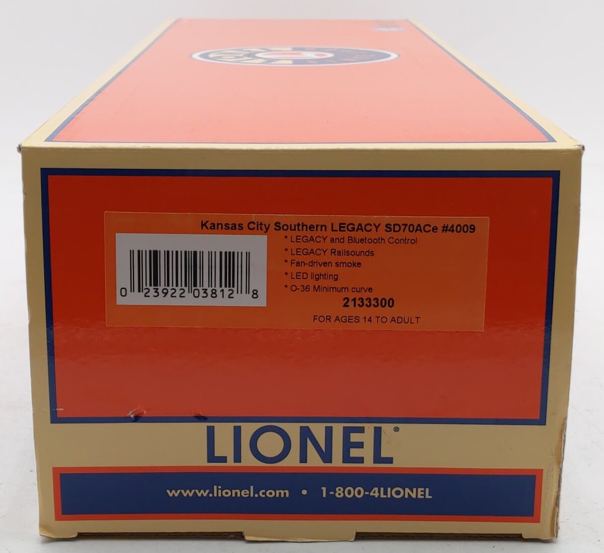 Lionel 2133300 O Kansas City Southern Legacy SD70ACE Diesel Locomotive #4009 EX/Box