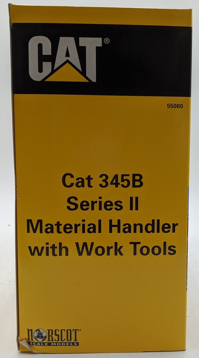 Norscot 55080 1:50 Diecast CAT 345B Series II Material Handler W/Work Tools LN/Box