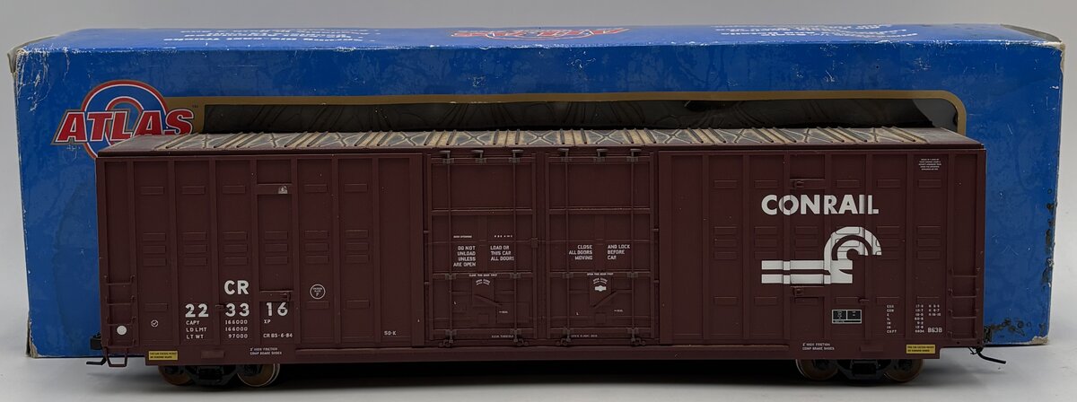 Atlas 9621-1 O Conrail 60' Berwick Hy-Cube Boxcar (2-Rail) #223316 VG/Box