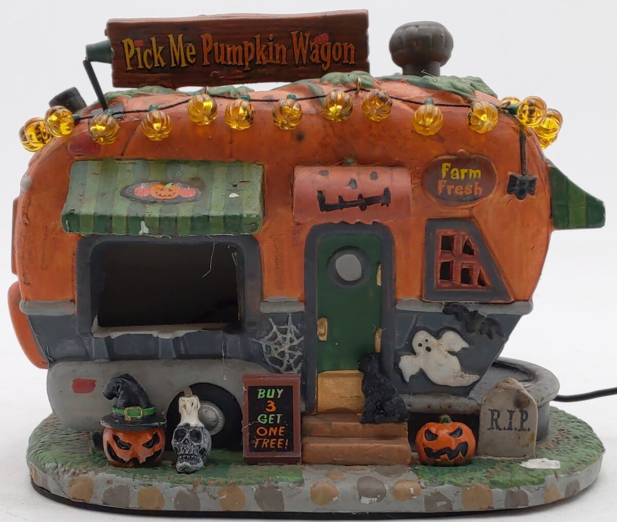 Lemax 95444 Spooky Town Pick Me Pumpkin Wagon EX/Box