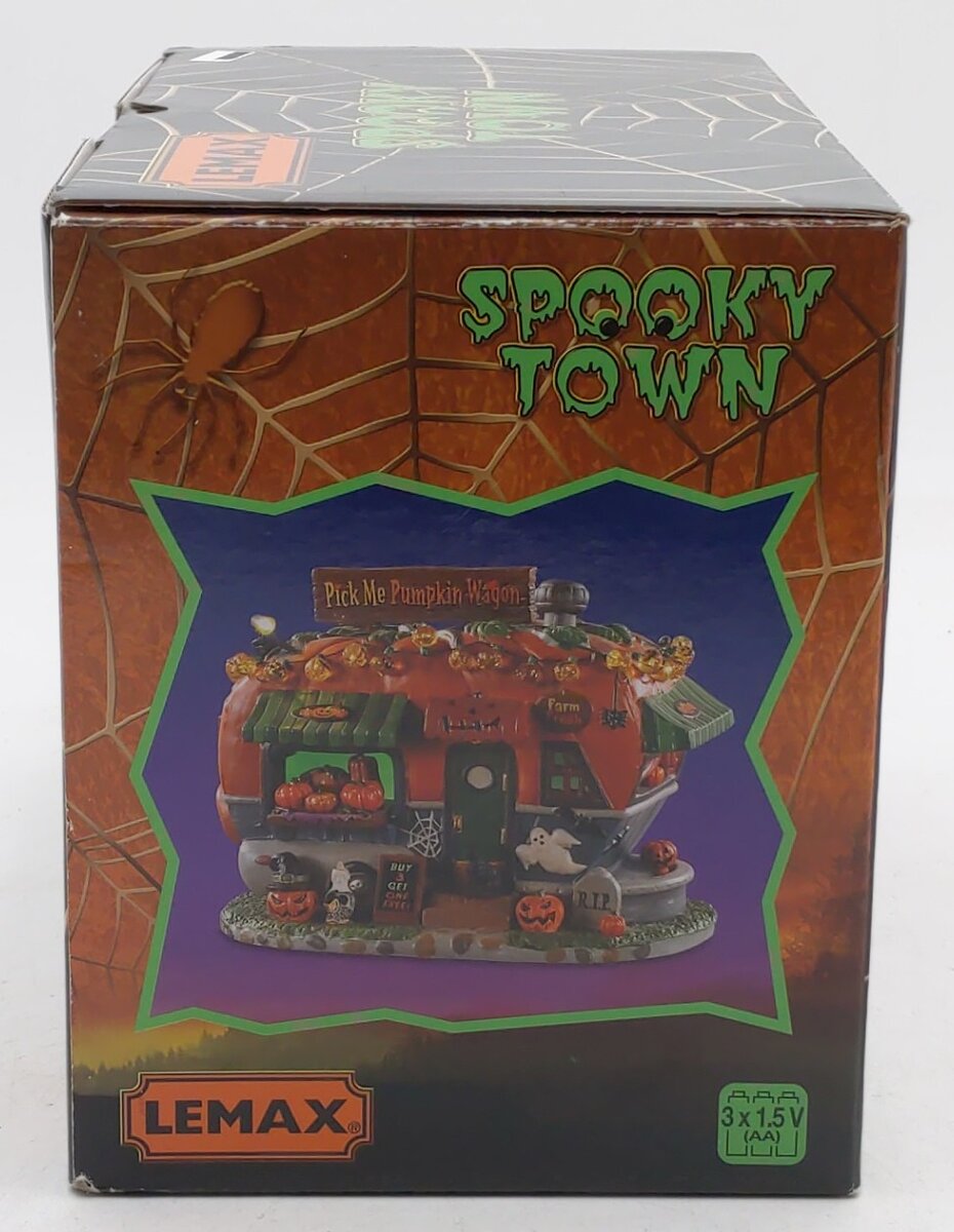 Lemax 95444 Spooky Town Pick Me Pumpkin Wagon EX/Box
