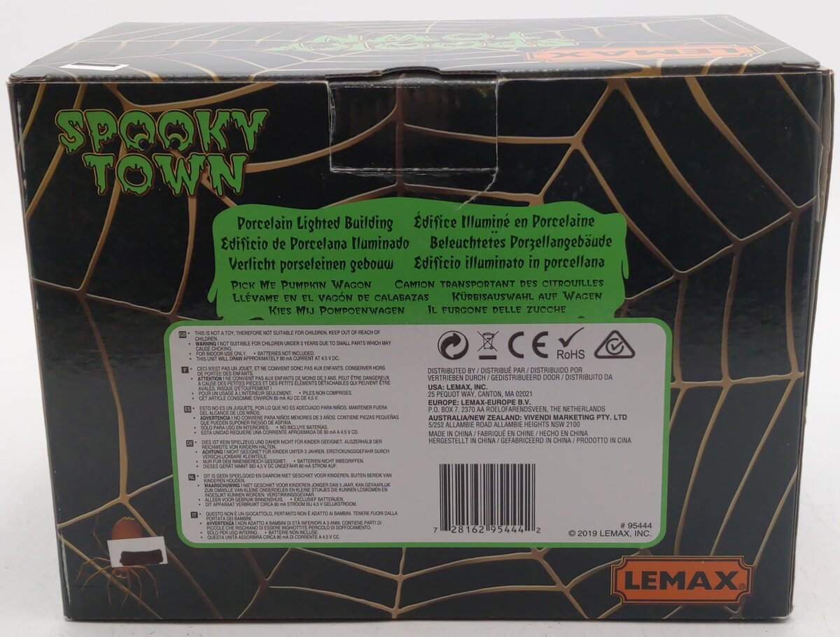 Lemax 95444 Spooky Town Pick Me Pumpkin Wagon EX/Box