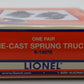 Lionel 6-14078 O Diecast Metal Sprung Trucks (Pair of 2) LN/Box