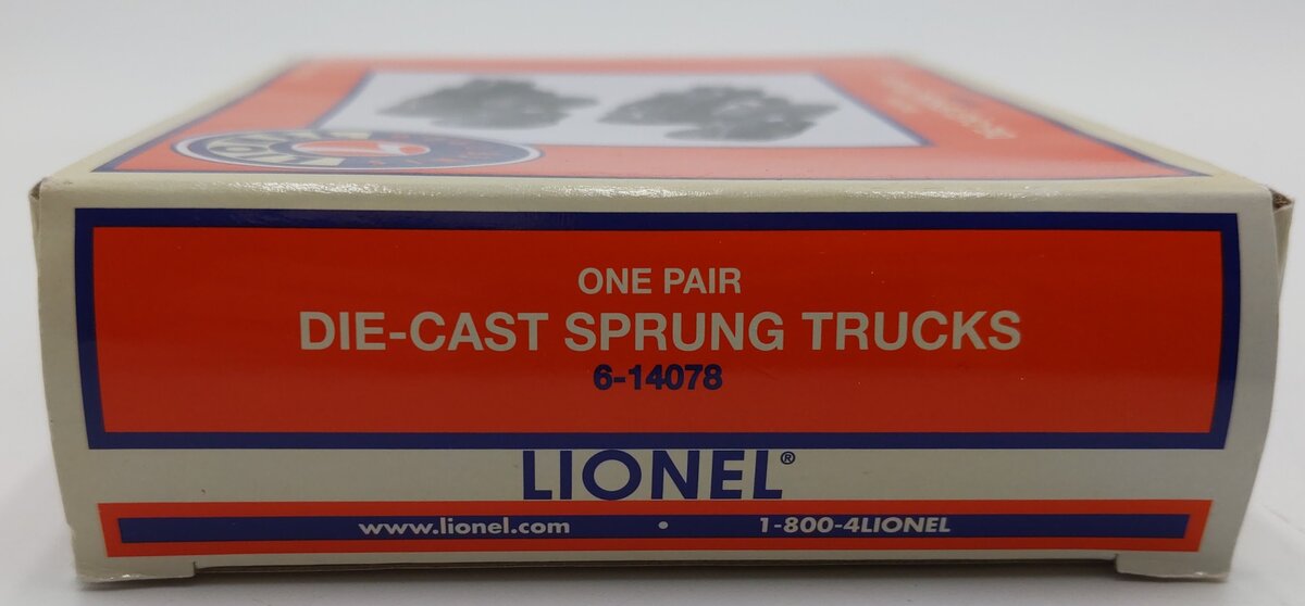 Lionel 6-14078 O Diecast Metal Sprung Trucks (Pair of 2) LN/Box