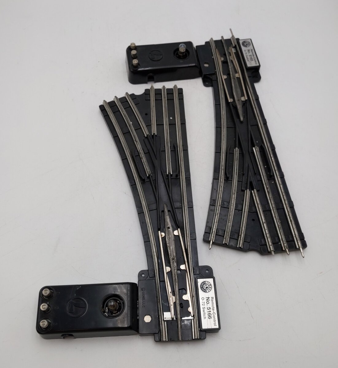 Lionel 6-5165/6-5166 O O72 Left & Right Hand Remote Switch Turnout EX