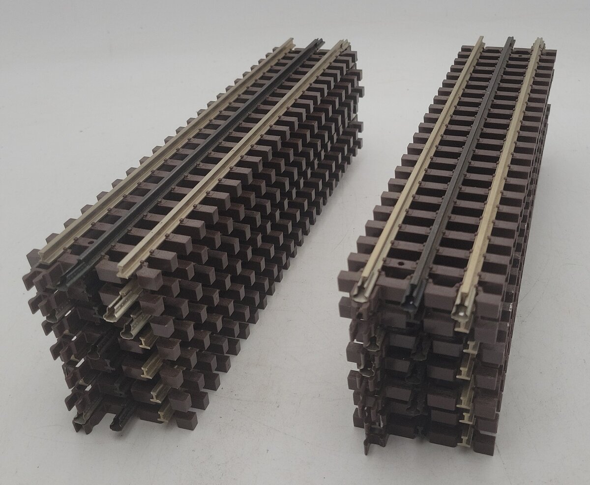 Atlas 6050 O Nickel Silver 10" Straight Track with Brown Ties (14) EX