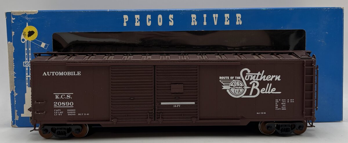 Pecos River Brass SK-0107-1 O Kansas City Southern Double Door Box Car #20890 EX/Box