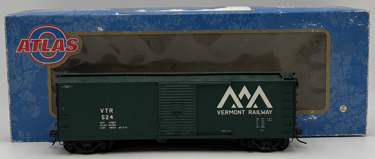Atlas 7445-1 O Scale 2-Rail Vermont Railway 40' Steel Re-Built Boxcar #505 EX/Box