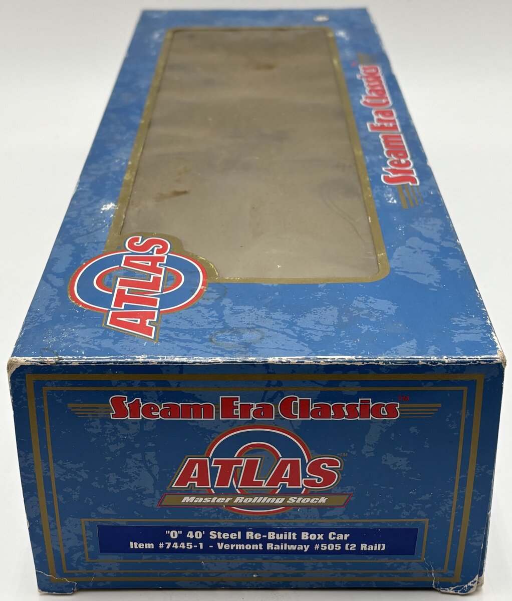 Atlas 7445-1 O Scale 2-Rail Vermont Railway 40' Steel Re-Built Boxcar #505 EX/Box