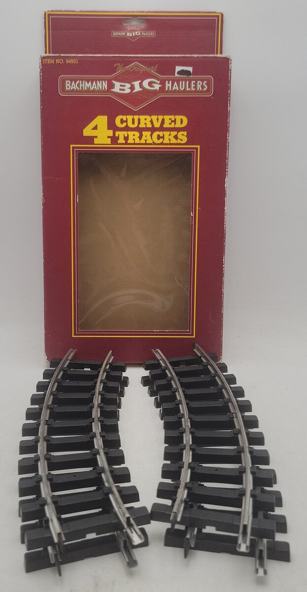 Bachmann 94501 G Scale Curved Steel Alloy Track with Plastic Ties (Pack of 4) EX/Box