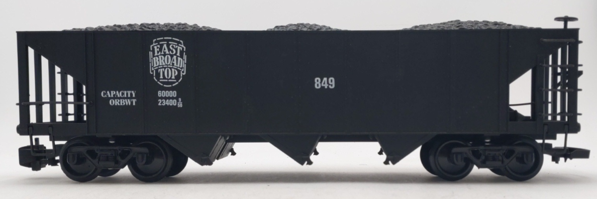 Bachmann 98230 G Scale East Broad Top 3-Bay Hopper w/Coal Load #849 EX