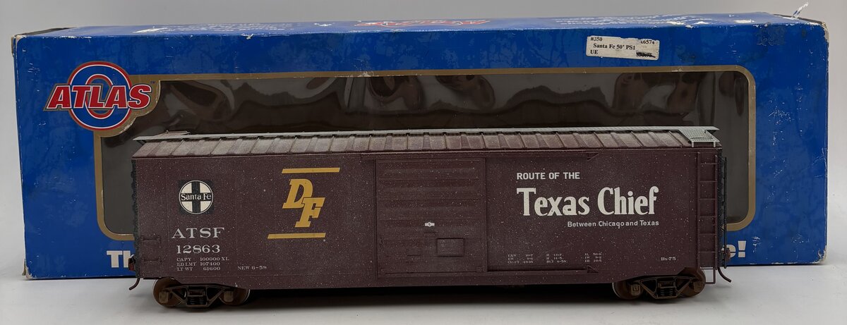 Atlas 6574-2 O Scale 2-Rail & Custom Weathered Santa Fe Texas PS-1 Boxcar #12863/Box