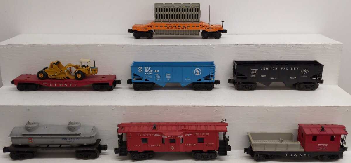 Lionel Vintage O Gauge Freight Cars 9011, 6119, 6519, 6465, 6571, 6812, 25000[7] VG