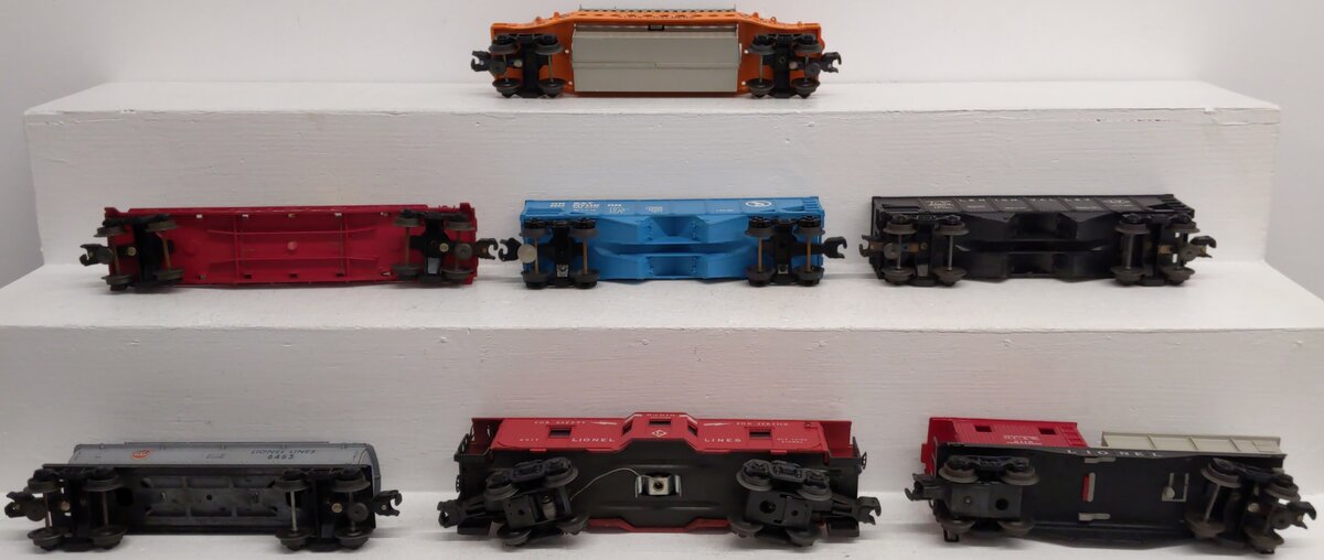 Lionel Vintage O Gauge Freight Cars 9011, 6119, 6519, 6465, 6571, 6812, 25000[7] VG