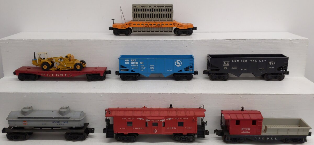 Lionel Vintage O Gauge Freight Cars 9011, 6119, 6519, 6465, 6571, 6812, 25000[7] VG