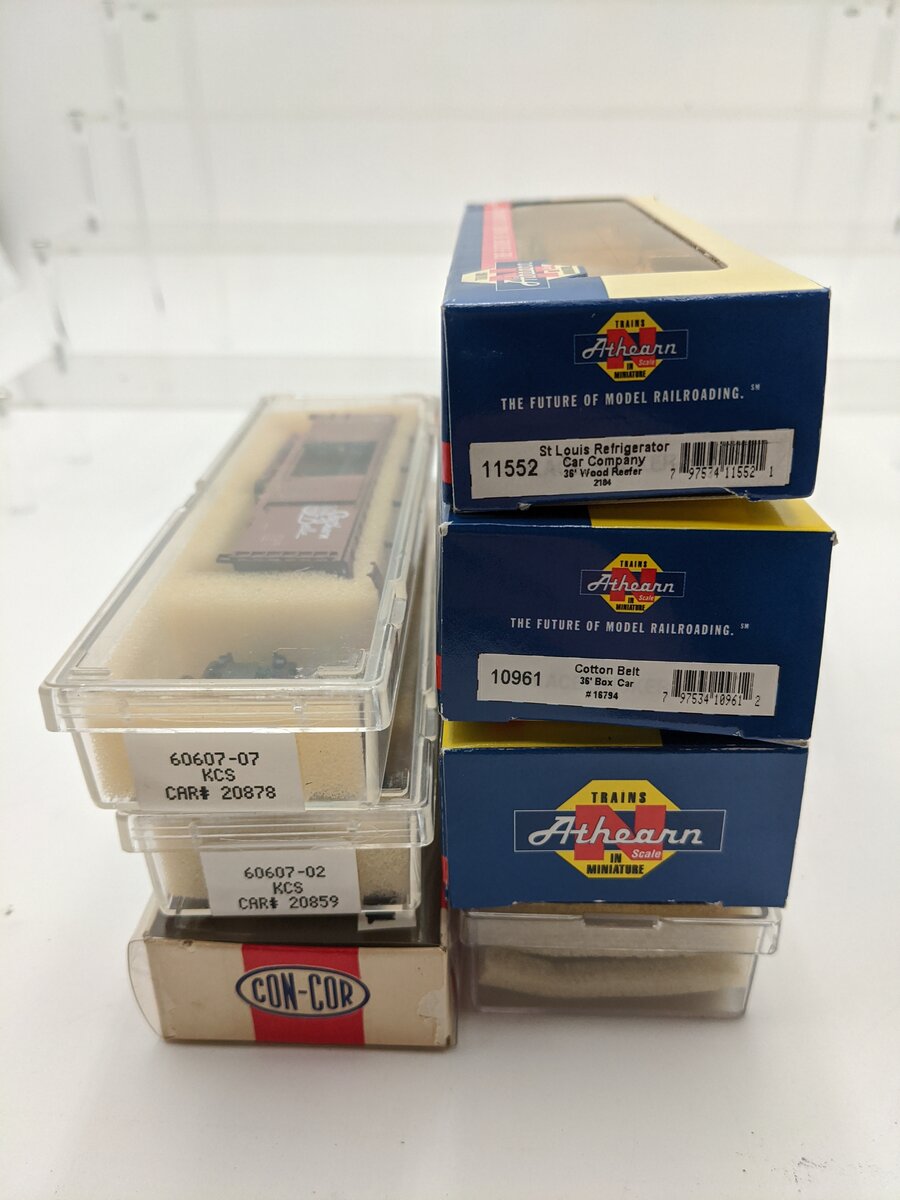Athearn & Others N Scale Assorted Train Cars [7] VG/Box