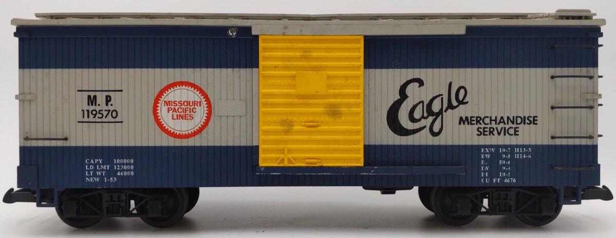 USA Trains R-1957 G Gauge Missouri Pacific Boxcar #119570 EX