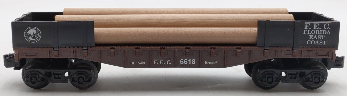 K-Line K6627 O Gauge Florida East Coast Bulkhead Flat #6618 EX/Box