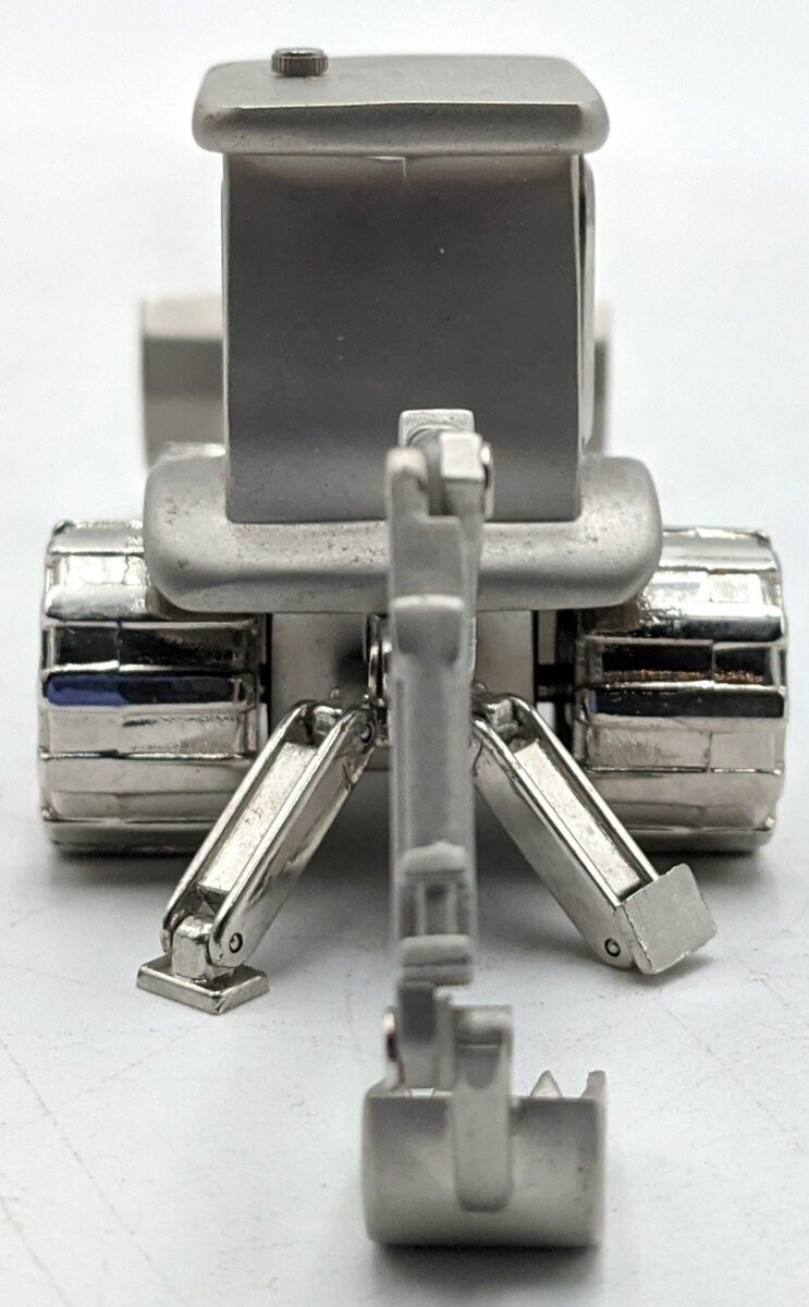 Sanis Enterprises Silver Backhoe Desk Clock VG