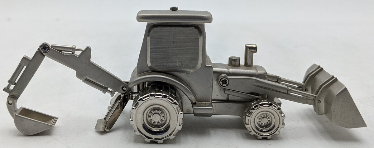 Sanis Enterprises Silver Backhoe Desk Clock VG