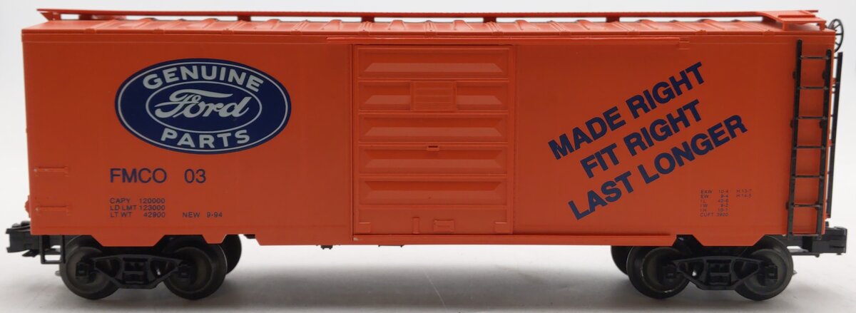 Weaver FMCO 03 O Gauge Genuine Ford Parts Box Car VG