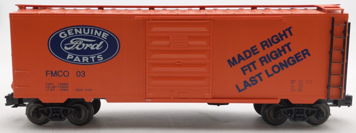 Weaver FMCO 03 O Gauge Genuine Ford Parts Box Car VG