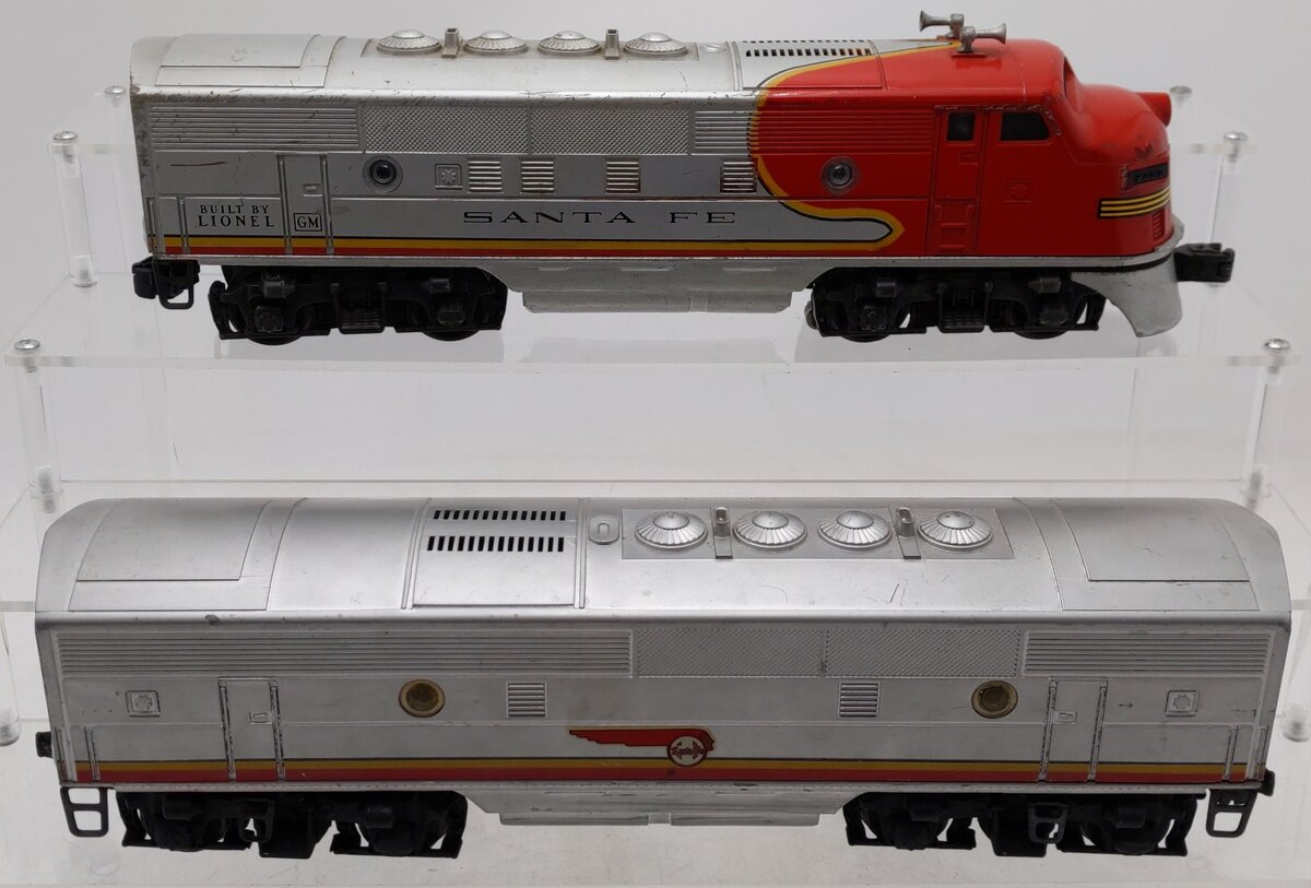 Lionel 2243 Vintage O Santa Fe F-3 Unpowered AB Diesel Set VG